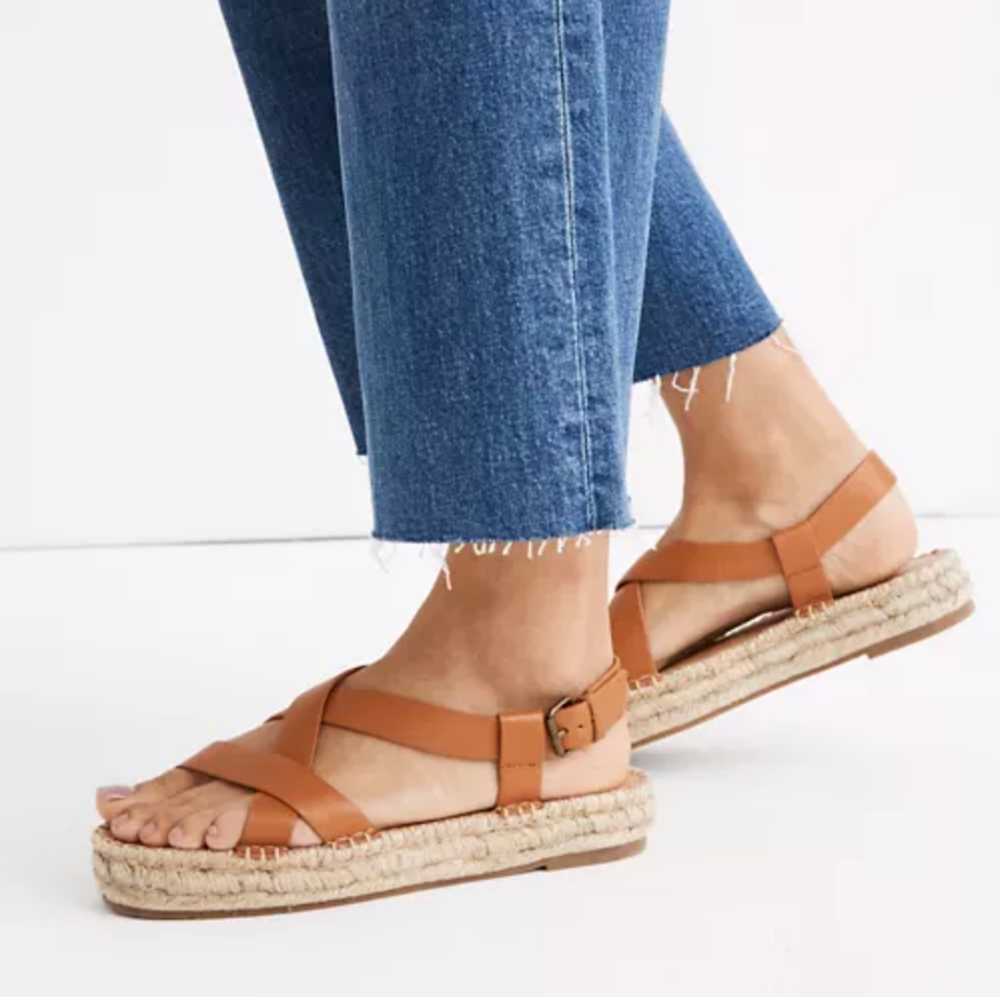 NEW Madewell Malia Espadrille / Size 9.5 / Caramel